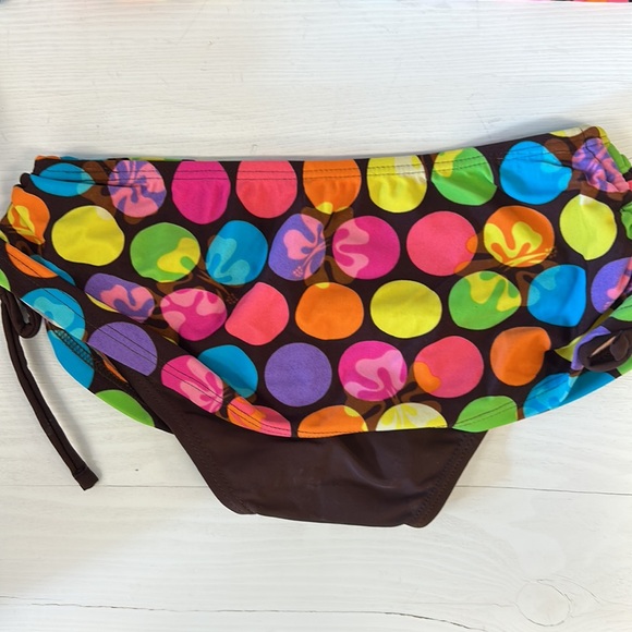 NWT MALIBU Brown Hibiscus Triangle Bikini - Picture 6 of 7